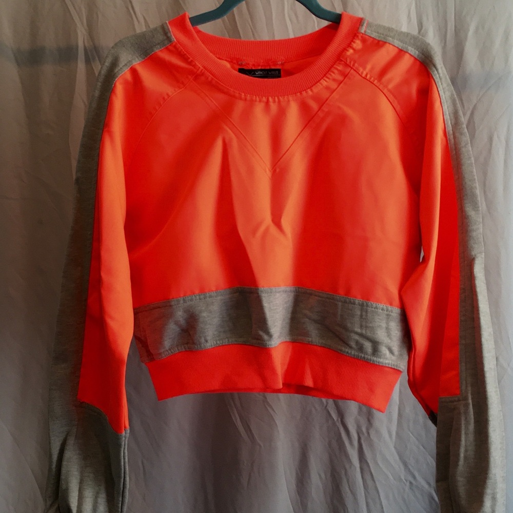 Without Walls - bright coral & grey sweatshirt